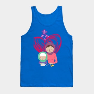 Muslim Mom and Child coloring together Tank Top